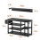 Entryway Shoe Bench with Storage Black 3