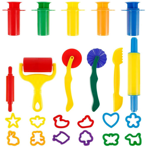 Dough Tools Kit Plastic Rollers and Cutters 23 pcs