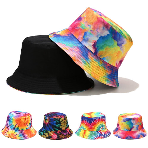Bob tie-dye réversible en coton (1 pièce)