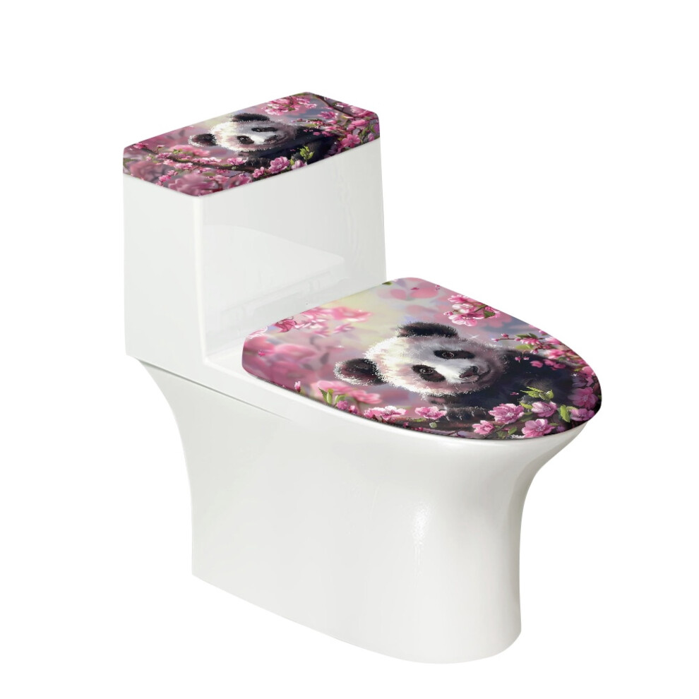 Floral Panda Toilet Lid Covers Set 2-Pack Elongated 9023022293473