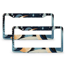 2 PCS Penguin First Christmas License Plate Frames Cute Penguins License Plate Cover Frame Aluminum 2 Round Holes for Girl Women Men Vehicles