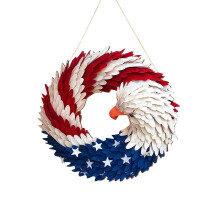 Couronne d'aigle patriotique, motif drapeau américain, 30 cm (11,81 pouces)