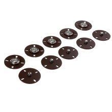 Metal Sew-on Press Stud Snap Fasteners 25mm Coffee 5 Sets