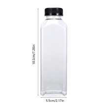 Reusable Plastic Juice Bottles with Black Lids – Transparent Bulk Beverage Containers for Milk, Smoothies, Tea, Water & More, Fridge Storage,