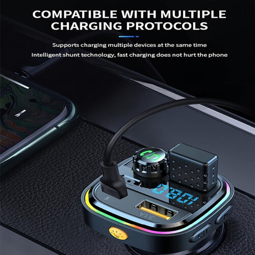 New Car MP3 BT Speaker Multi-function Car MP3 Player Dual USB Car Charger Fast Charge Multi-function 2