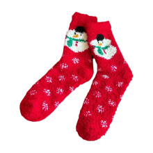 2pcs Fuzzy Christmas Stockings for Women – Plush Warm-Foot Coral Fleece Socks, Non-Shedding, Multicolor Home Decor & Gifts for Sisters