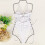 Women's One-Piece Swimsuit White Medium 6