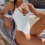 Women's One-Piece Swimsuit White Medium 4