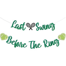Tennis Bachelorette Party Banner Green Glitter