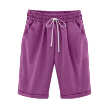 Women's Cotton High-Waisted Shorts Summer Plus Size with
