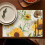 Sets de table bohèmes tournesol en lin, lot de 6 4