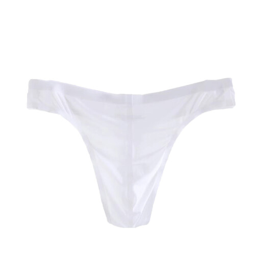 Men's Ice Silk G-String White Valentine's Day Underwear