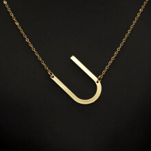Halskette mit Buchstabenangabe für Damen, Choker aus Silberlegierung, 26