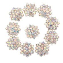 Rhinestone Flower Embellishments Flatback Beads 10pcs