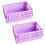 Plastic Baskets Foldable Desk Crates Storage Box Stackable Table Basket Organizers Office Desktop Drawer Shelf Purple 1