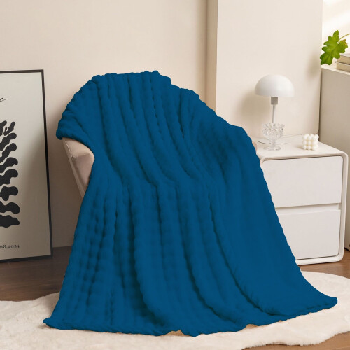 Cooling Blanket Soft Thick Nap Blanket Dark Blue 70x100 cm