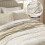 Queen Duvet Cover Set Beige Washed Microfiber 3PC 2