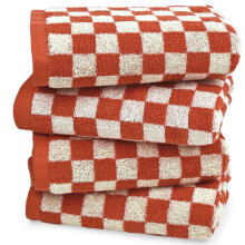 Cotton Hand Towels Checkered Design 4-Pack 13x29 inch