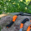 Curved Blade Folding Hand Saw woodworking tool orange 8