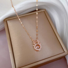 Titanium Steel Necklace for Women - Gold Plated Clavicle