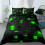 Geometric Comforter Set Green Black 3 PCS Honeycomb Design 1