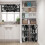 Set di 3 tende da cucina rustiche nere a strati e 6
