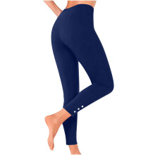 Női Magas Derekú Hasformáló Leggings 7/8 Hosszú Sötétkék