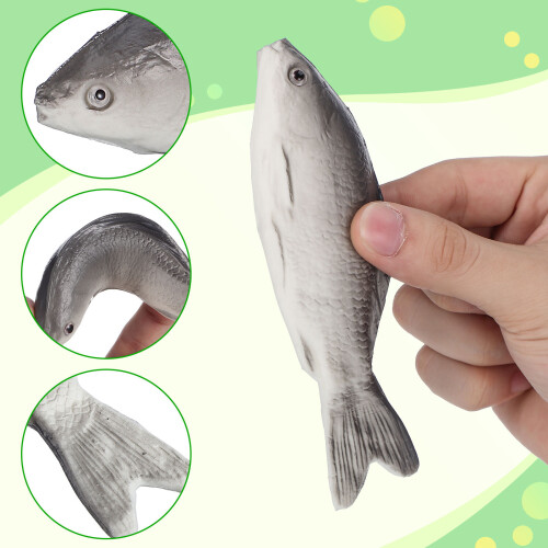 Simulerede fiskeornamenter grå PU 4-pak 2