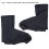 Surchaussures coupe-vent noires en PU avec tissu élastique et fermeture éclair 2