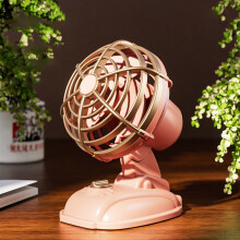 Mini-Tischventilator aus Metall im Vintage-Stil, 11 cm (4,3 Zoll), 2 Geschwindigkeitsstufen, 30 Neigung