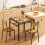 Dining Set for 2 Wooden Retro Table and Chairs 3