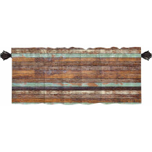 Rustic Farmhouse Valances 52x18 inch Brown Curtains