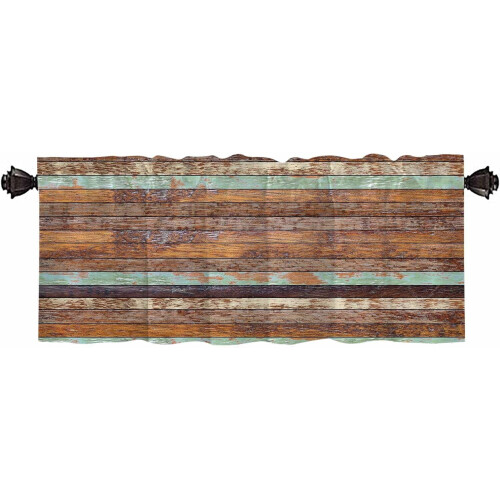 Rustic Farmhouse Valances 52x18 inch Brown Curtains
