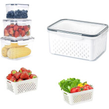 Boîte de conservation transparente avec passoire amovible