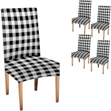 Housses de chaise Buffalo blanches et noires extensibles Parsons (lot de 4)