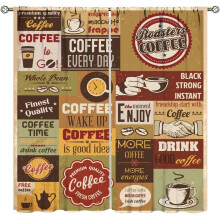 Rideaux de cuisine vintage couleur café, 2 panneaux, 42 x 63 pouces