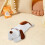 Chien en peluche blanc de 30 cm, lavable en machine 1