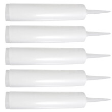 Refillable Caulking Tube White Plastic 5 Pcs