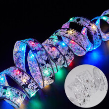 Guirlande lumineuse de Noël en ruban, 3,3 m, double couche colorée