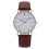 Men's Quartz Watch Silver Case White Dial Brown Leather 1