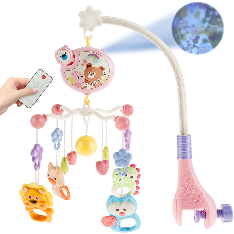 Baby Crib Mobile with Music Light and Remote 360 Rotation