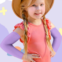 Manicotti elastici per bambini con protezione solare, resistenti e dai colori vivaci.