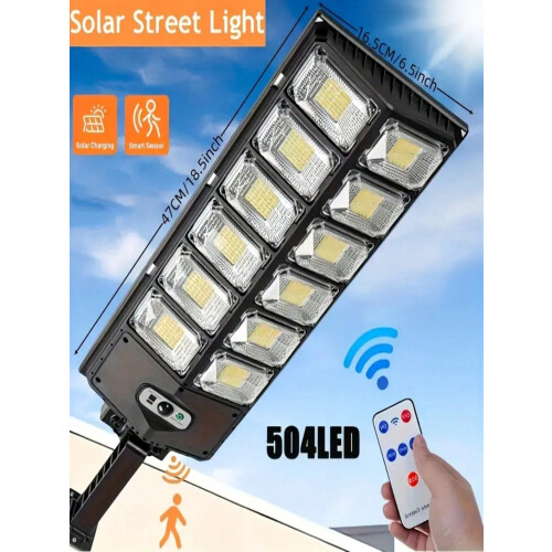 Solcellsdriven trädgårdsstrålkastare väggmonterad 504LED 4200mAh 1