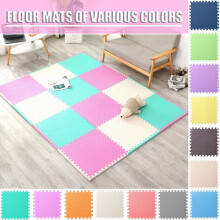Tapis puzzle en mousse à motif de feuilles emboîtables 30 x 30 cm