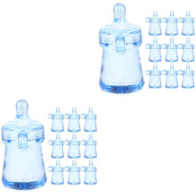 60 mini-bouteilles de lait bleues en acrylique, cadeau de naissance