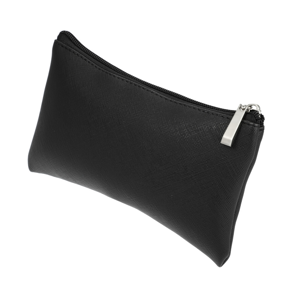 Makeup Bag for Brushes and Cosmetics Portable Black PU