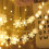LED Snowflake String Lights 10ft 20 LED Warm White Battery 1