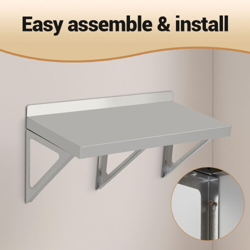 Stainless Steel Wall-Mounted Shelf for Kitchen 400 lb 1