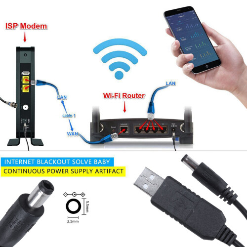 3X USB  5V para  12V 2.1Mm X 5.5Mm Conversor de MóDulo   Macho Conector Jack Power Cable Plug, USB para  Cable -1M 1