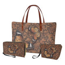 Vintage vlindertas set met cosmetische accessoires van PU-leer